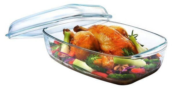 Vas de sticlă pentru copt cu capac PYREX 4,5 l