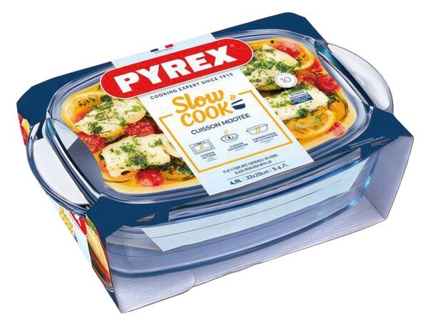 Vas de sticlă pentru copt cu capac PYREX 4,5 l