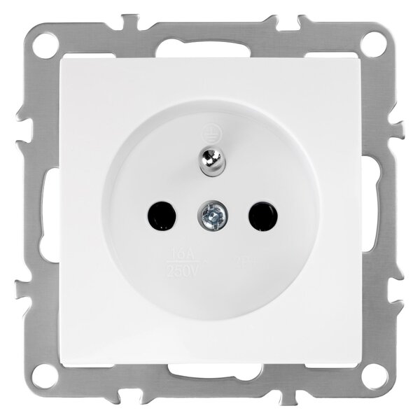 Priză simplă cu împământare OSTE JNH001-G White
