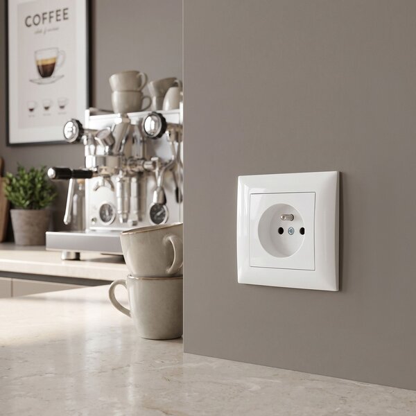 Priză simplă cu împământare OSTE JNH001-G White