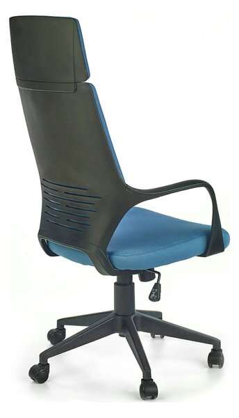 Scaun de birou VOYAGER, albastru/negru, stofa, 64x61x115/125 cm