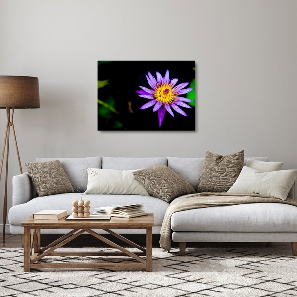 Tablou pe sticlă cu floare (70x50 cm)
