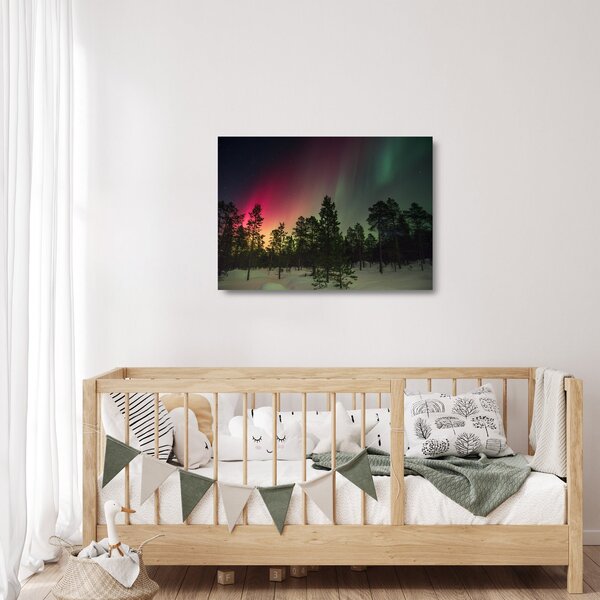 Tablou pe sticlă cu Northern Lights (70x50 cm)