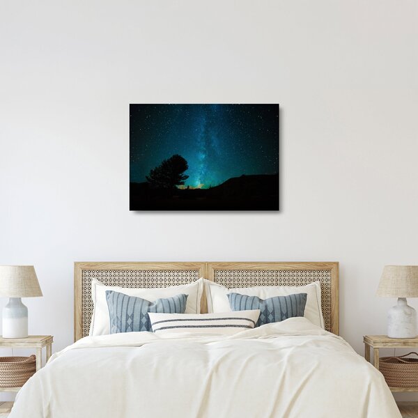 Tablou pe sticlă cu cerul nocturn și stele (70x50 cm)