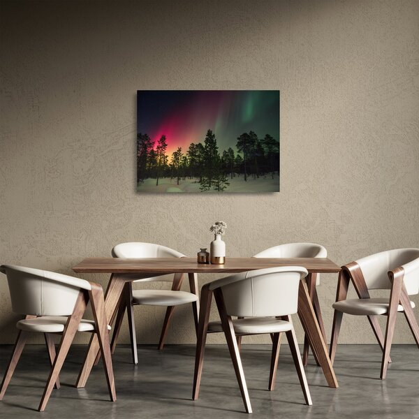 Tablou pe sticlă cu Northern Lights (70x50 cm)