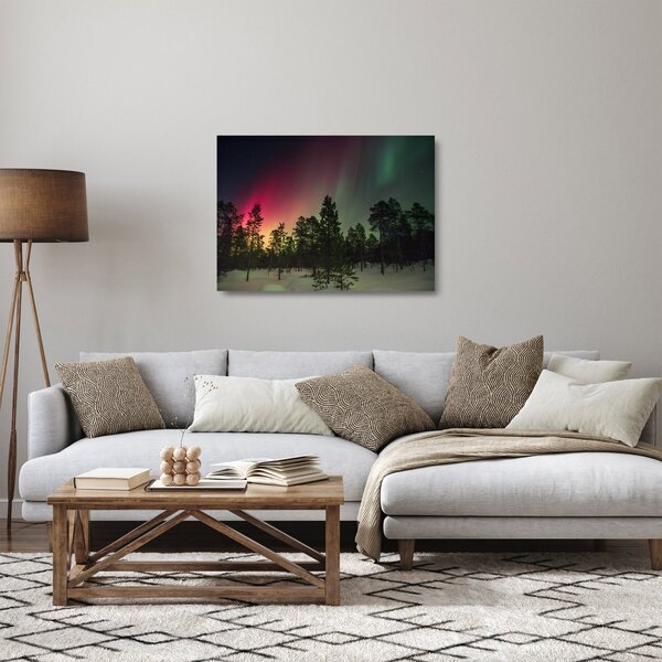 Tablou pe sticlă cu Northern Lights (70x50 cm)