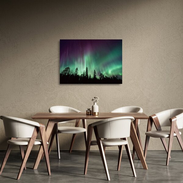 Tablou pe sticlă cu Northern Lights (70x50 cm)