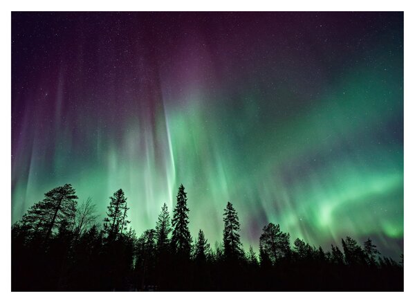 Tablou pe sticlă cu Northern Lights (70x50 cm)