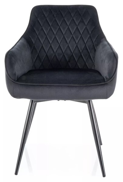 Scaun de sufragerie MARLO VELVET negru