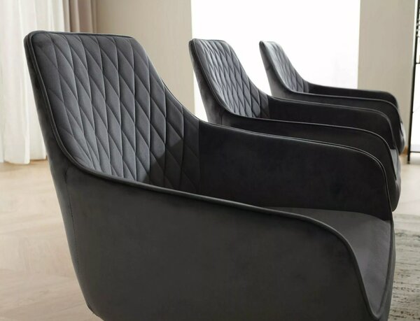 Scaun de sufragerie MARLO VELVET negru