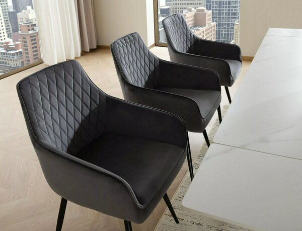 Scaun de sufragerie MARLO VELVET gri