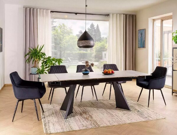 Scaun de sufragerie MARLO VELVET negru