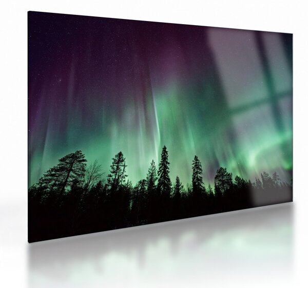 Tablou pe sticlă cu Northern Lights (70x50 cm)