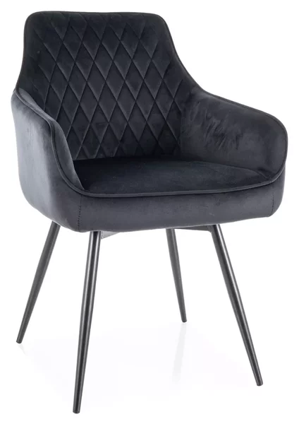 Scaun de sufragerie MARLO VELVET negru