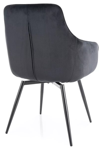 Scaun de sufragerie MARLO VELVET negru