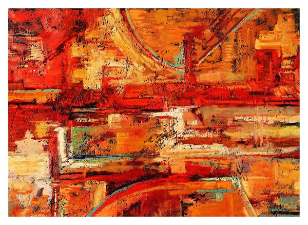 Tablou pe sticlă cu pictură pe pereți (70x50 cm)