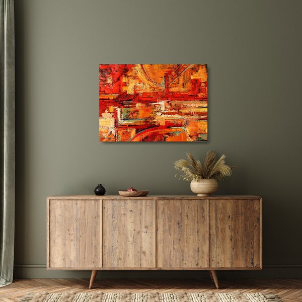 Tablou pe sticlă cu pictură pe pereți (70x50 cm)