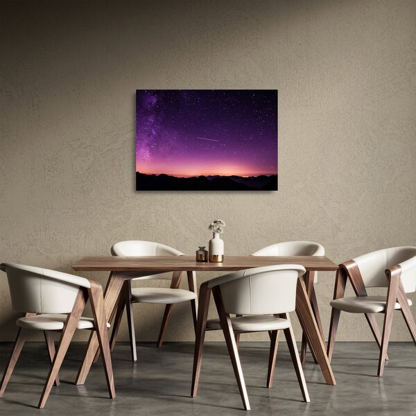 Tablou pe sticlă cu cerul și stea căzând (70x50 cm)