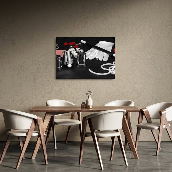 Tablou pe sticlă cu uneltele de magie (70x50 cm)