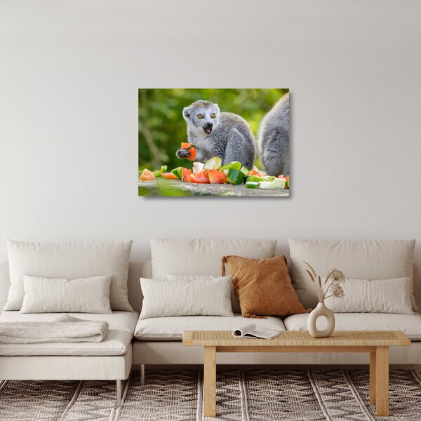 Tablou pe sticlă cu lemur (70x50 cm)