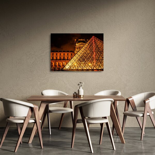 Tablou pe sticlă cu Louvre la Pris (70x50 cm)