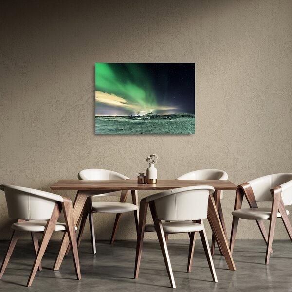 Tablou pe sticlă cu Aurora Borealis (70x50 cm)
