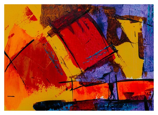 Tablou pe sticlă cu abstracție (70x50 cm)