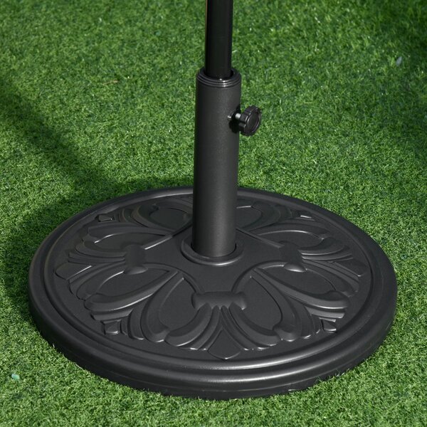 Outsunny Bază Stabilă Rotundă pentru Umbrele, Plastic Rezistent, 13kg, Compatibilă cu Stâlpi 35-38-48mm, Negru | Aosom Romania