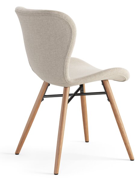 MAZZONI EXPORT ALTEA Bej (material Rio 40)/picioare stejar natural - SCAUN MODERN PENTRU LIVING/SUFRAGERIE/BUCĂTĂRIE/BIROU