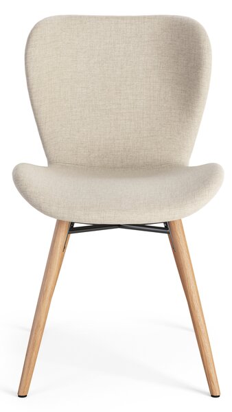 MAZZONI EXPORT ALTEA Bej (material Rio 40)/picioare stejar natural - SCAUN MODERN PENTRU LIVING/SUFRAGERIE/BUCĂTĂRIE/BIROU