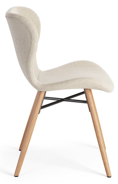 MAZZONI EXPORT ALTEA Bej (material Rio 40)/picioare stejar natural - SCAUN MODERN PENTRU LIVING/SUFRAGERIE/BUCĂTĂRIE/BIROU