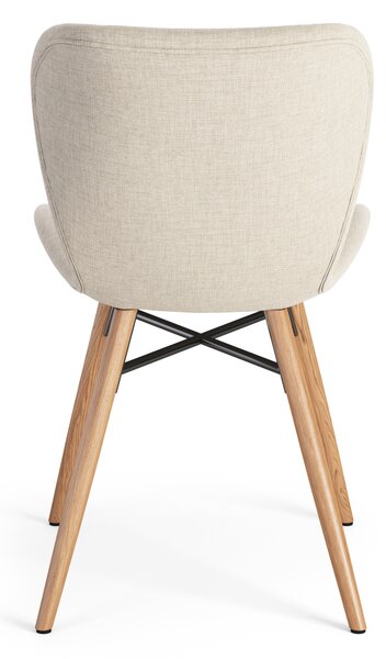 MAZZONI EXPORT ALTEA Bej (material Rio 40)/picioare stejar natural - SCAUN MODERN PENTRU LIVING/SUFRAGERIE/BUCĂTĂRIE/BIROU