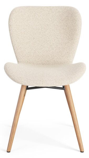 MAZZONI EXPORT ALTEA Crem (material Monza 90)/picioare stejar natural - SCAUN MODERN BOUCLÉ PENTRU LIVING/SUFRAGERIE/BUCĂTĂRIE/BIROU