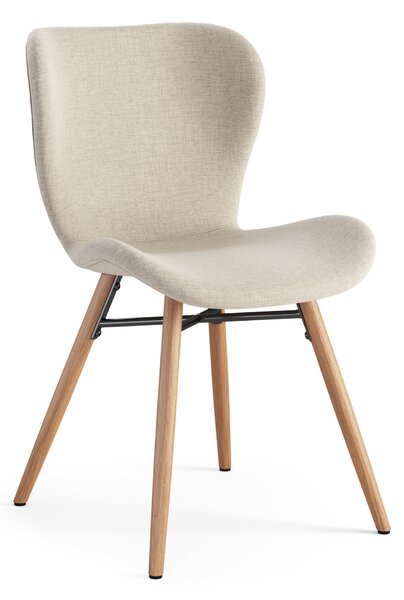 MAZZONI EXPORT ALTEA Bej (material Rio 40)/picioare stejar natural - SCAUN MODERN PENTRU LIVING/SUFRAGERIE/BUCĂTĂRIE/BIROU