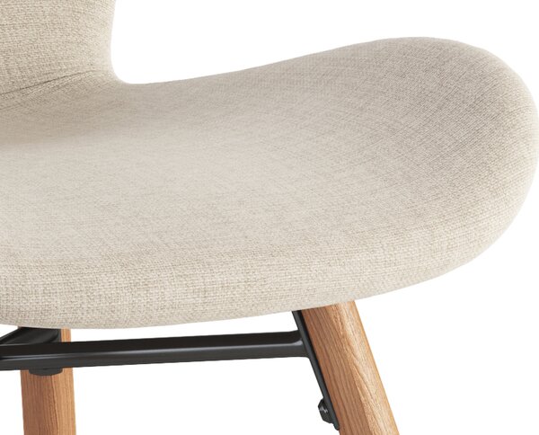 MAZZONI EXPORT ALTEA Bej (material Rio 40)/picioare stejar natural - SCAUN MODERN PENTRU LIVING/SUFRAGERIE/BUCĂTĂRIE/BIROU