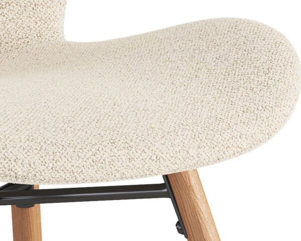 MAZZONI EXPORT ALTEA Crem (material Monza 90)/picioare stejar natural - SCAUN MODERN BOUCLÉ PENTRU LIVING/SUFRAGERIE/BUCĂTĂRIE/BIROU