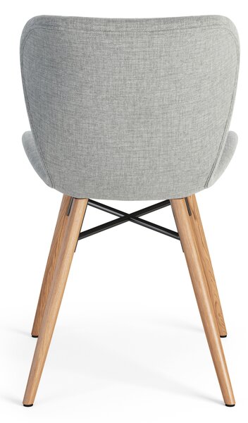 MAZZONI EXPORT ALTEA Gri (material Rio 180)/picioare stejar natural - SCAUN MODERN PENTRU LIVING/SUFRAGERIE/BUCĂTĂRIE/BIROU