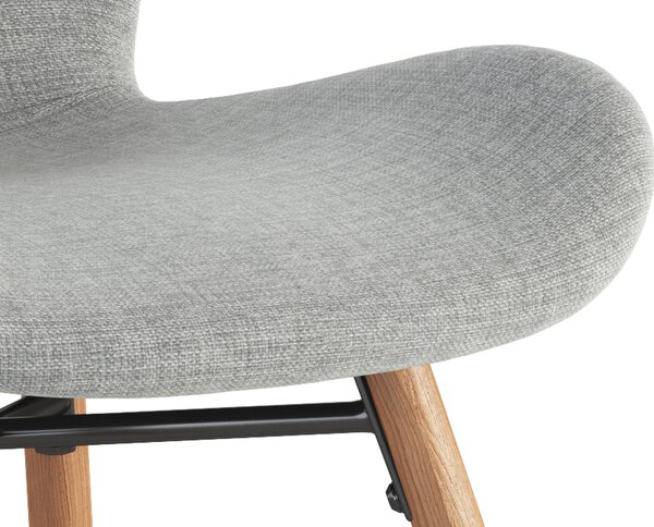 MAZZONI EXPORT ALTEA Gri (material Rio 180)/picioare stejar natural - SCAUN MODERN PENTRU LIVING/SUFRAGERIE/BUCĂTĂRIE/BIROU