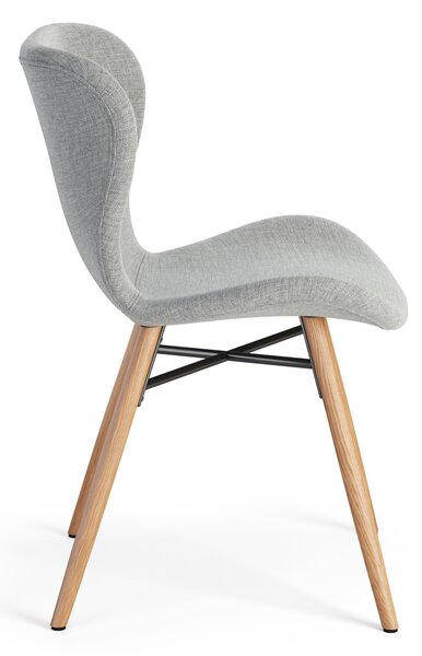 MAZZONI EXPORT ALTEA Gri (material Rio 180)/picioare stejar natural - SCAUN MODERN PENTRU LIVING/SUFRAGERIE/BUCĂTĂRIE/BIROU