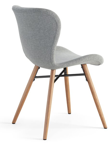 MAZZONI EXPORT ALTEA Gri (material Rio 180)/picioare stejar natural - SCAUN MODERN PENTRU LIVING/SUFRAGERIE/BUCĂTĂRIE/BIROU