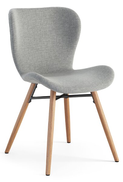 MAZZONI EXPORT ALTEA Gri (material Rio 180)/picioare stejar natural - SCAUN MODERN PENTRU LIVING/SUFRAGERIE/BUCĂTĂRIE/BIROU