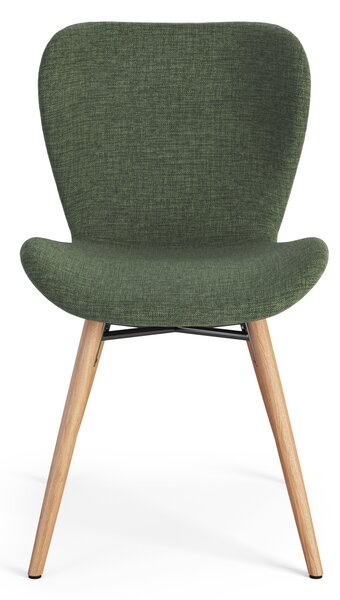 MAZZONI EXPORT ALTEA Verde (material Rio 140)/picioare stejar natural - SCAUN MODERN PENTRU LIVING/SUFRAGERIE/BUCĂTĂRIE/BIROU