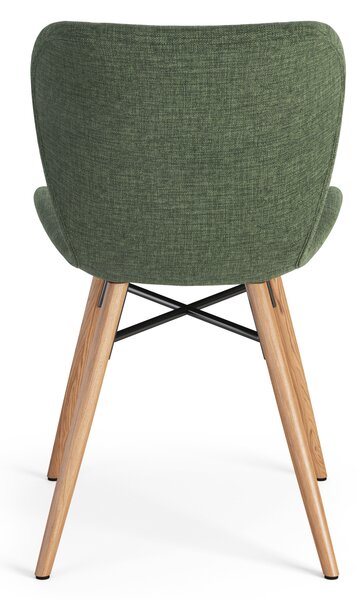 MAZZONI EXPORT ALTEA Verde (material Rio 140)/picioare stejar natural - SCAUN MODERN PENTRU LIVING/SUFRAGERIE/BUCĂTĂRIE/BIROU