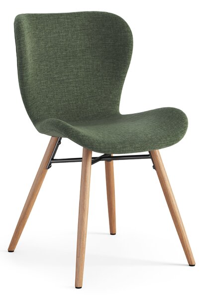 MAZZONI EXPORT ALTEA Verde (material Rio 140)/picioare stejar natural - SCAUN MODERN PENTRU LIVING/SUFRAGERIE/BUCĂTĂRIE/BIROU