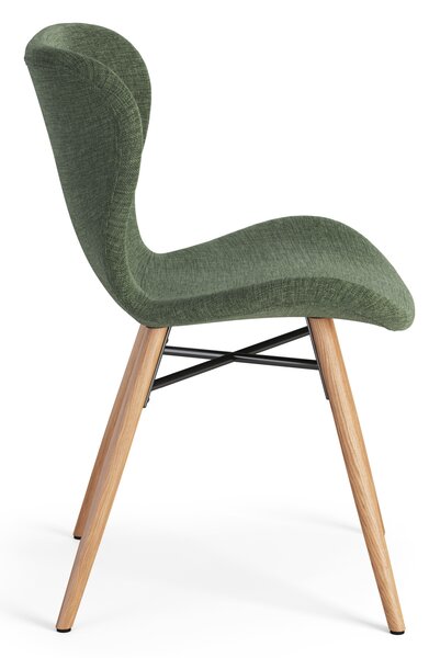 MAZZONI EXPORT ALTEA Verde (material Rio 140)/picioare stejar natural - SCAUN MODERN PENTRU LIVING/SUFRAGERIE/BUCĂTĂRIE/BIROU
