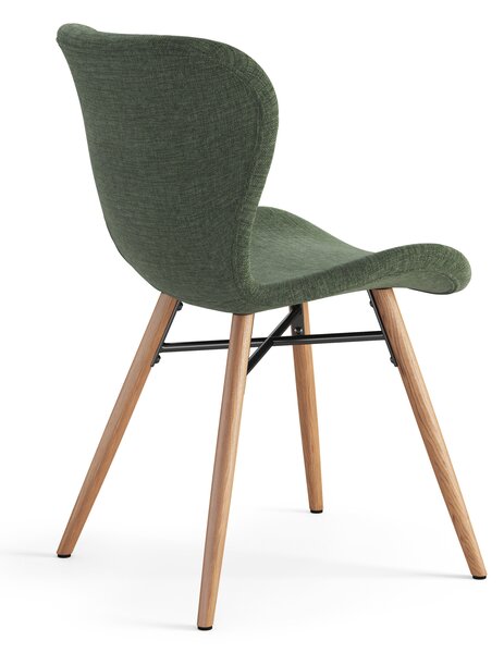 MAZZONI EXPORT ALTEA Verde (material Rio 140)/picioare stejar natural - SCAUN MODERN PENTRU LIVING/SUFRAGERIE/BUCĂTĂRIE/BIROU
