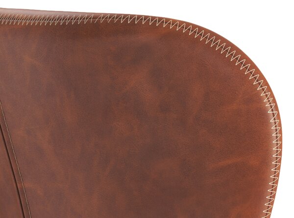 MAZZONI EXPORT ALTEA Piele ecologică Retro Brandy/picioare stejar natural - SCAUN MODERN PENTRU LIVING/SUFRAGERIE/BUCĂTĂRIE/BIROU