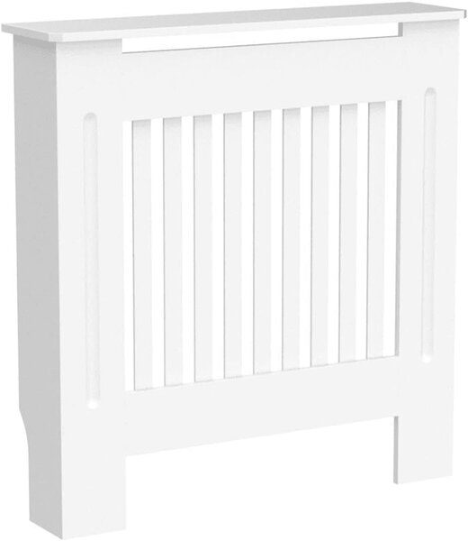 Mască calorifer ECO XS 65 cm, MDF cu lamele verticale – Alb lucios