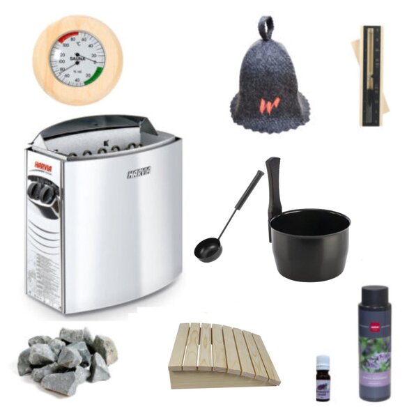 Kit echipare sauna uscata Harvia volum 3-6 mc