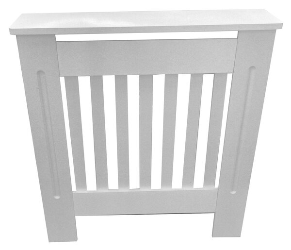 Mască calorifer ECO XS 65 cm, MDF cu lamele verticale – Alb lucios